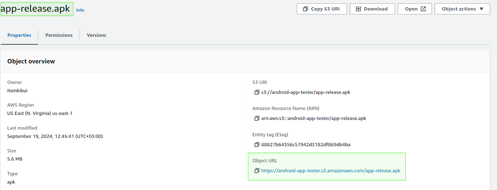 the app is now hosted on S3