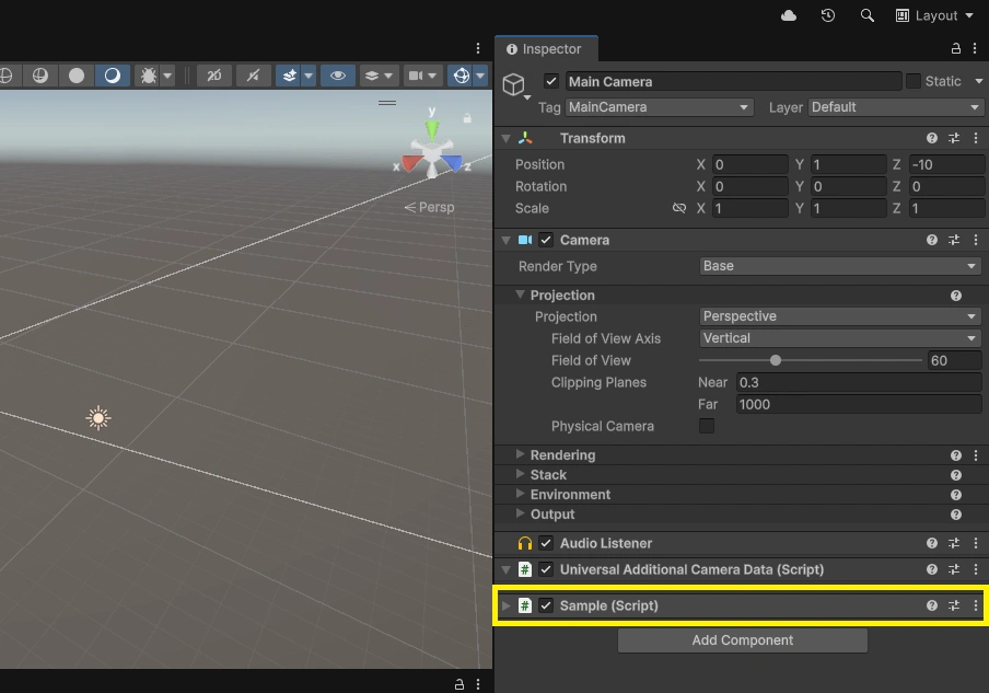 unity add script to gameobject