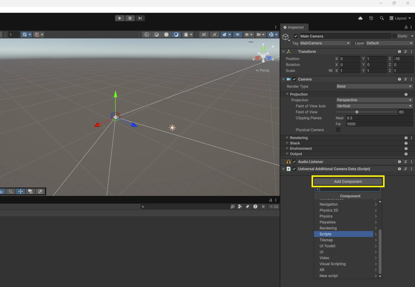 unity add script to gameobject